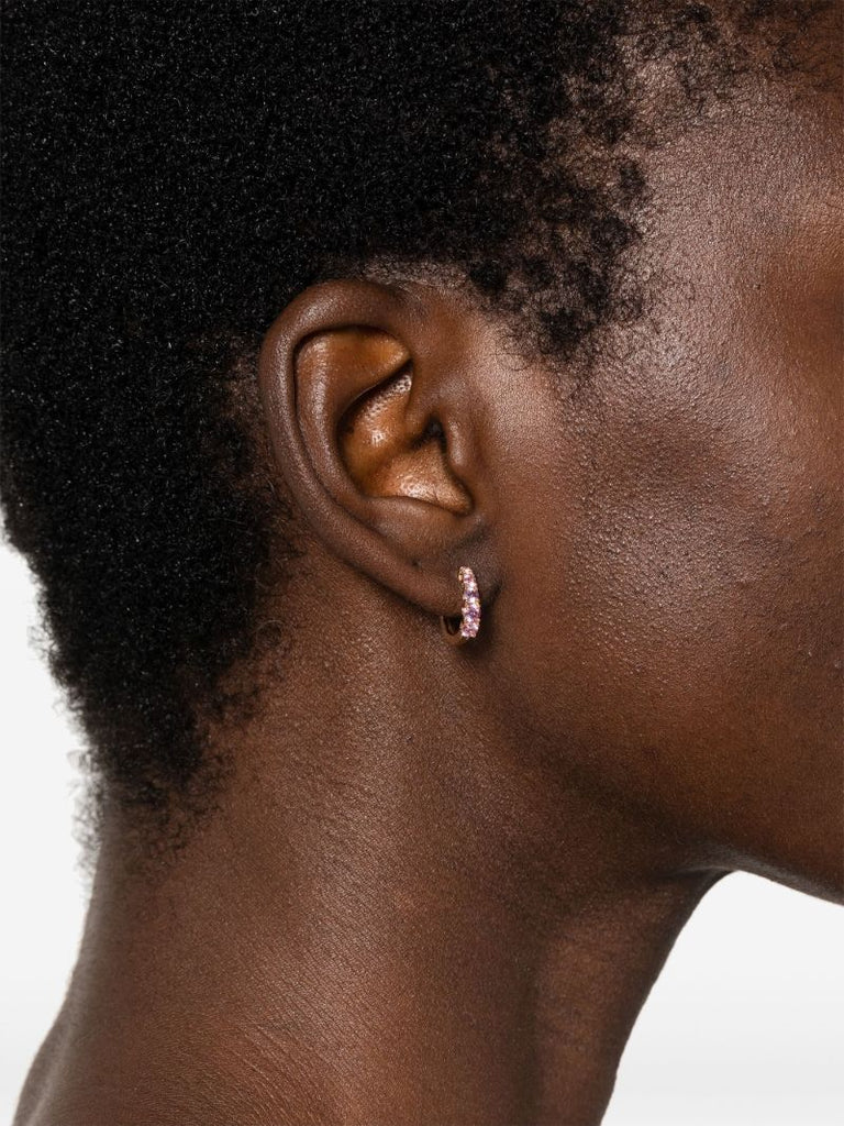18k Rose Gold Graduated Sapphire Hoop Earrings