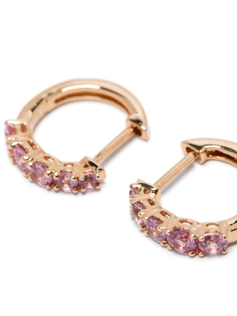 18k Rose Gold Graduated Sapphire Hoop Earrings