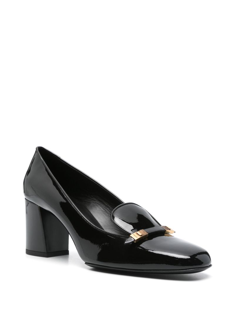 Black Leather Pumps