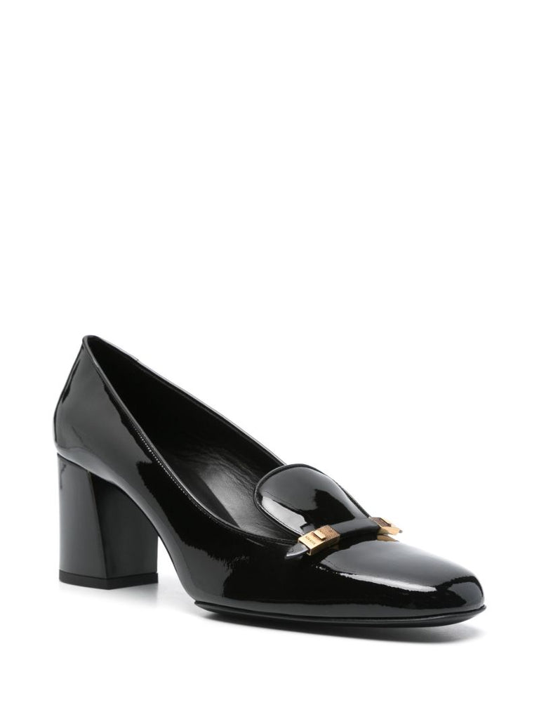 Black Leather Pumps