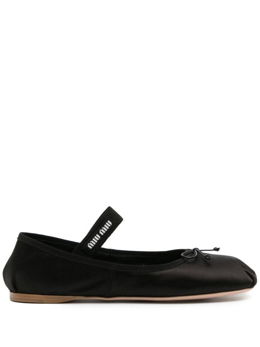 Black Satin Ballet Pumps