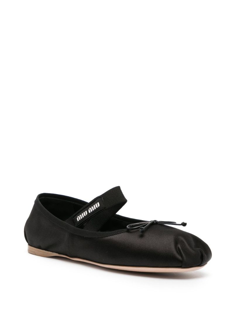 Black Satin Ballet Pumps