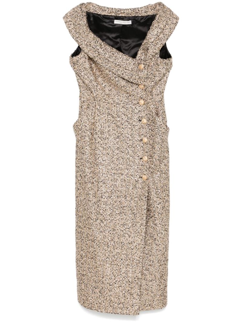 Off-the-shoulder Tweed Dress