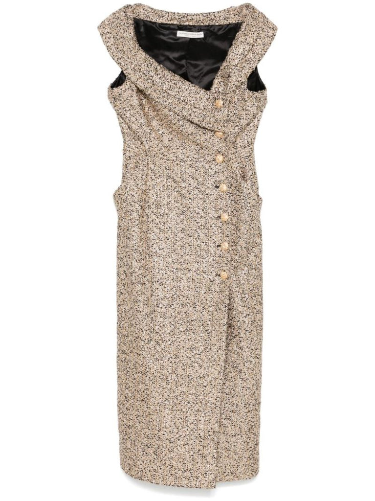 Off-the-shoulder Tweed Dress