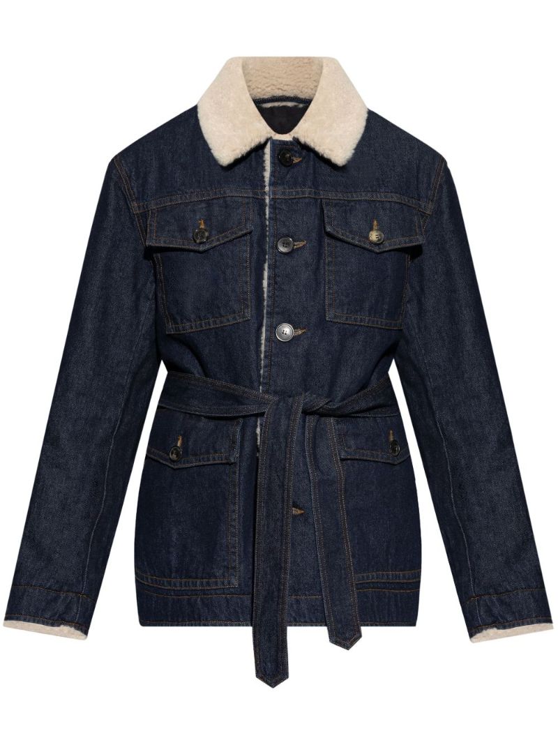 Blue Faux-shearling Denim Jacket