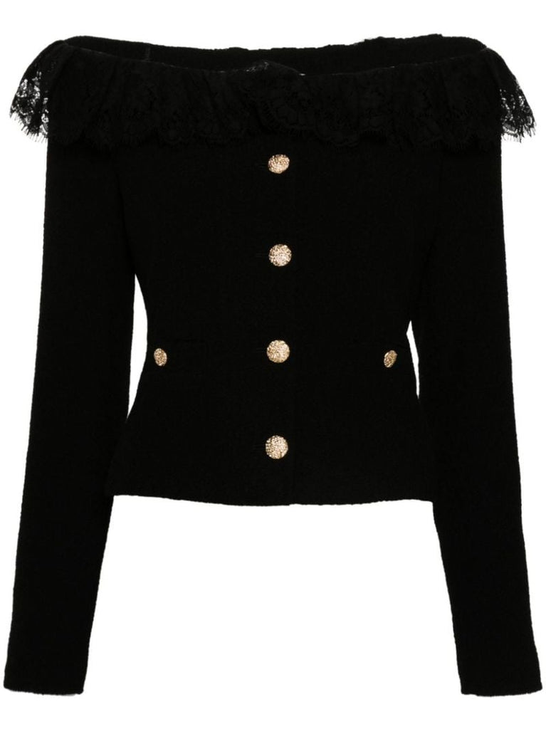 Lace-trim Tweed Jacket