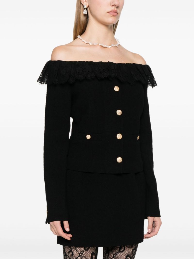 Lace-trim Tweed Jacket