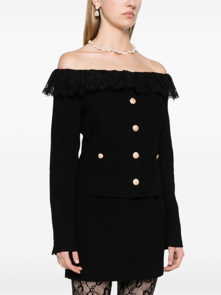 Lace-trim Tweed Jacket