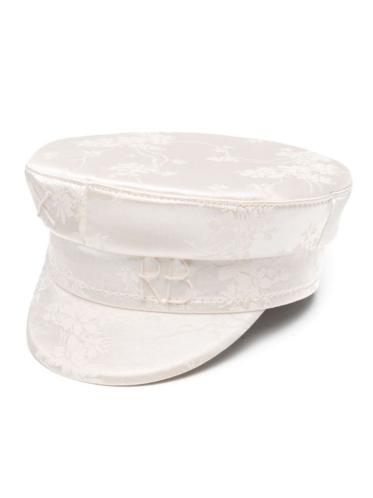 Floral-jacquard Baker Boy Cap