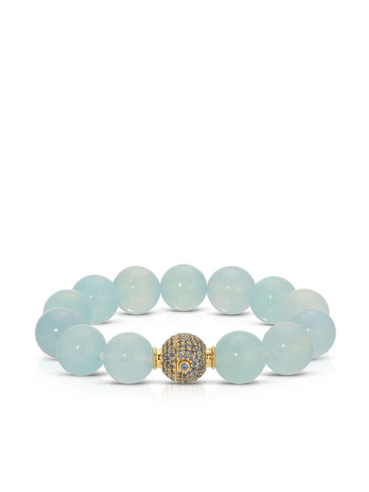 18kt Yellow Gold Aquamarine and Blue Sapphire Bracelet