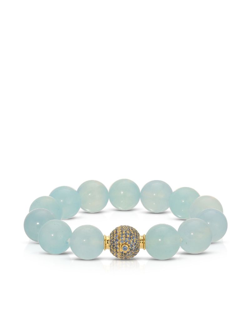 18kt Yellow Gold Aquamarine and Blue Sapphire Bracelet
