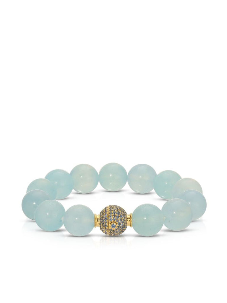 18kt Yellow Gold Aquamarine and Blue Sapphire Bracelet
