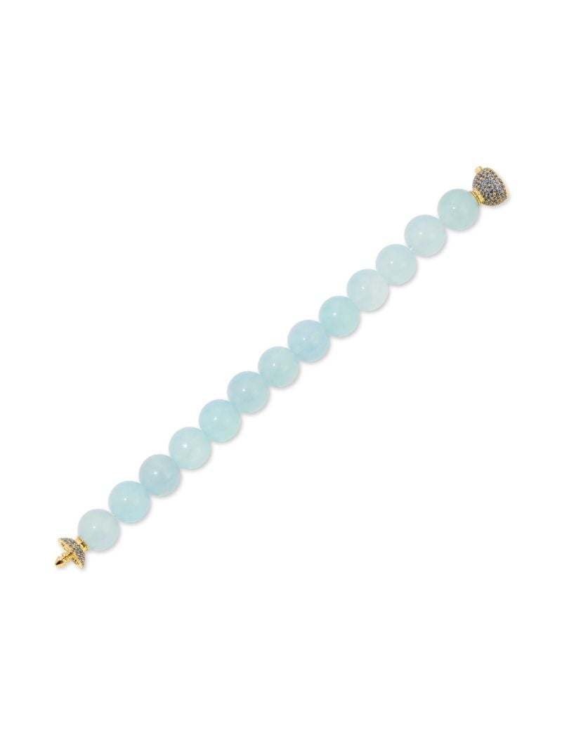 18kt Yellow Gold Aquamarine and Blue Sapphire Bracelet