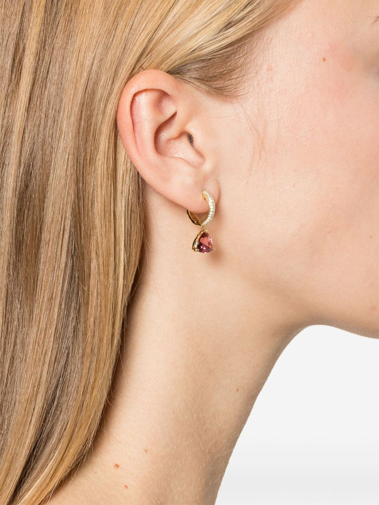 18k Yellow Gold Crescent Coast Tourmaline and Diamond Earrings