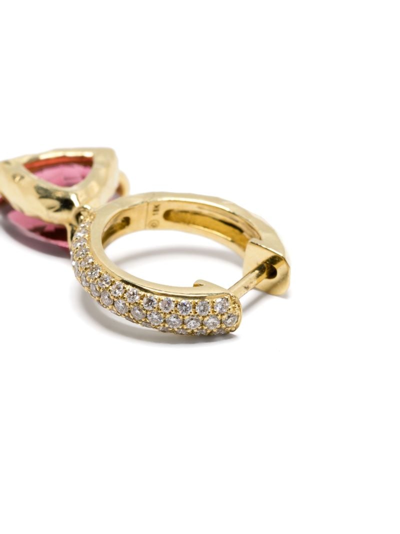 18k Yellow Gold Crescent Coast Tourmaline and Diamond Earrings