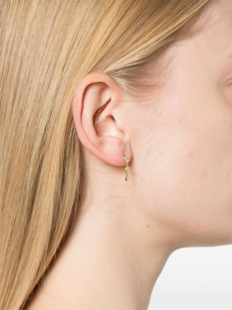 18k Yellow Gold Riviera Diamond Earrings