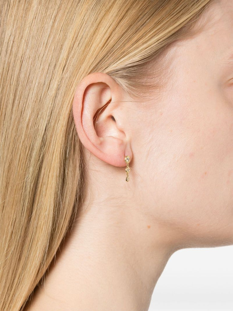 18k Yellow Gold Riviera Diamond Earrings