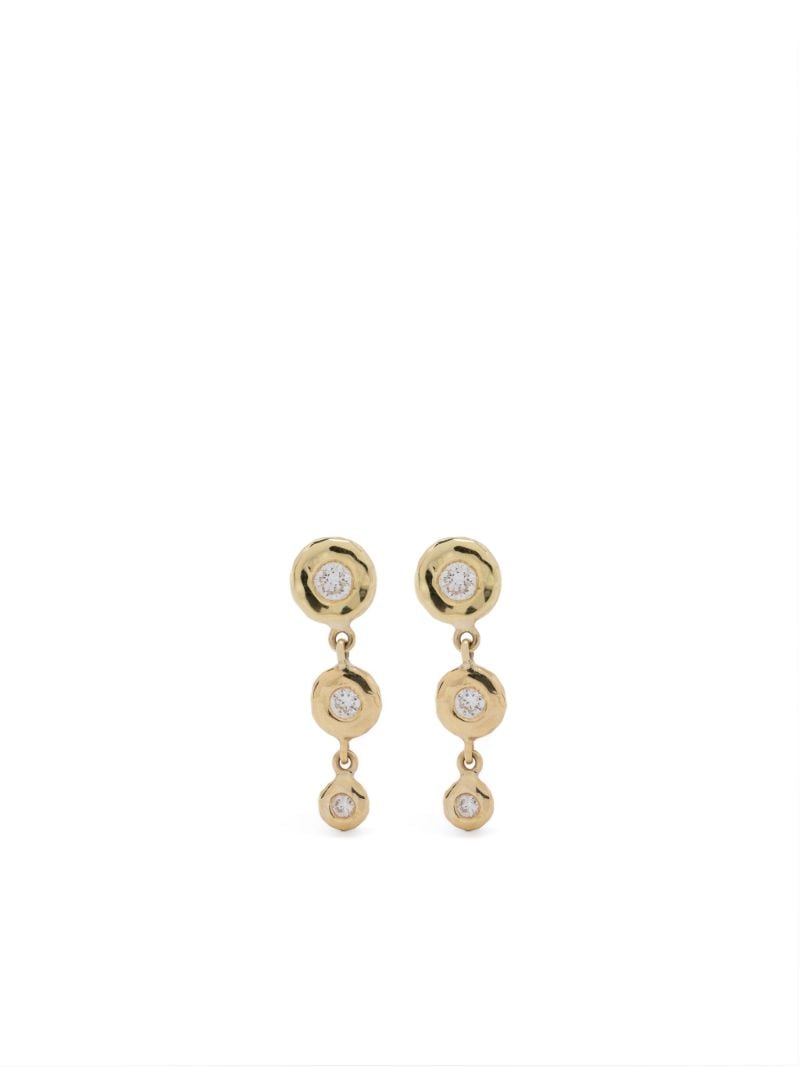 18k Yellow Gold Riviera Diamond Earrings