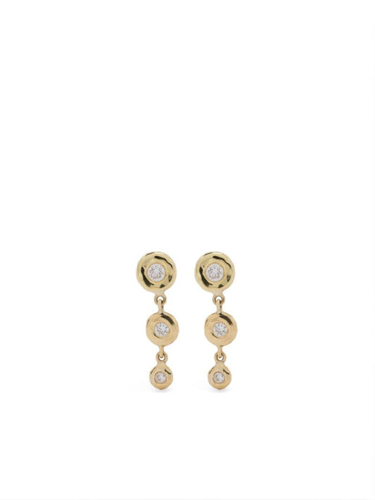 18k Yellow Gold Riviera Diamond Earrings
