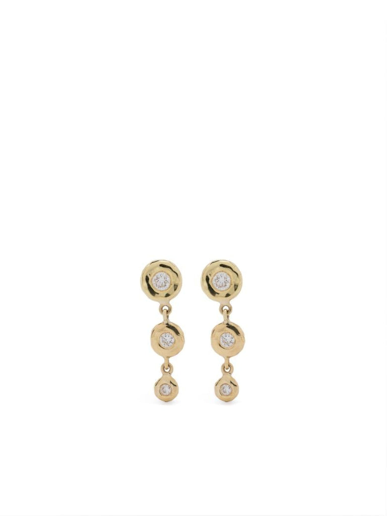 18k Yellow Gold Riviera Diamond Earrings