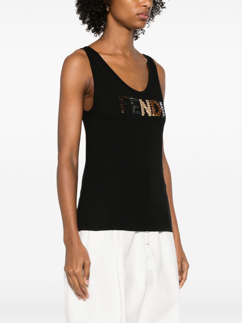 Sequin-logo Tank Top