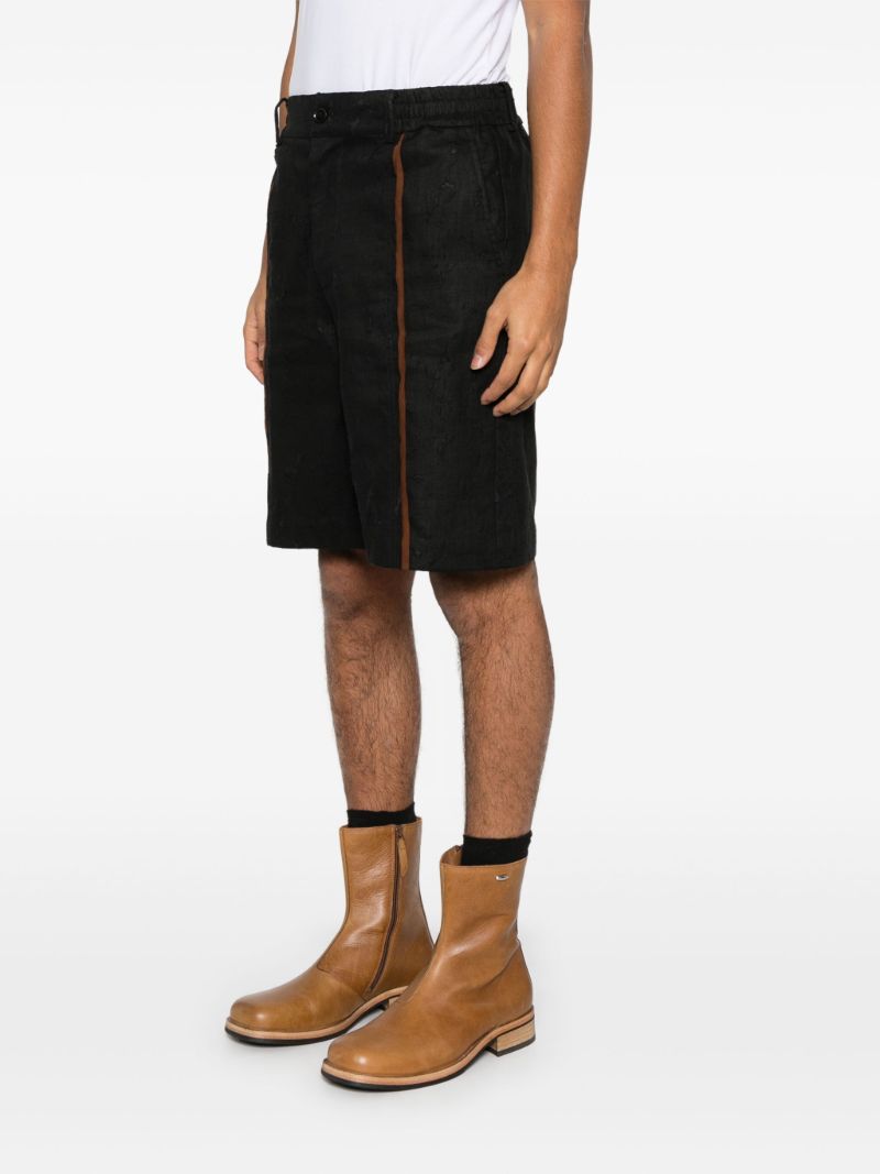 Black Contrast Stripe Bermuda Shorts