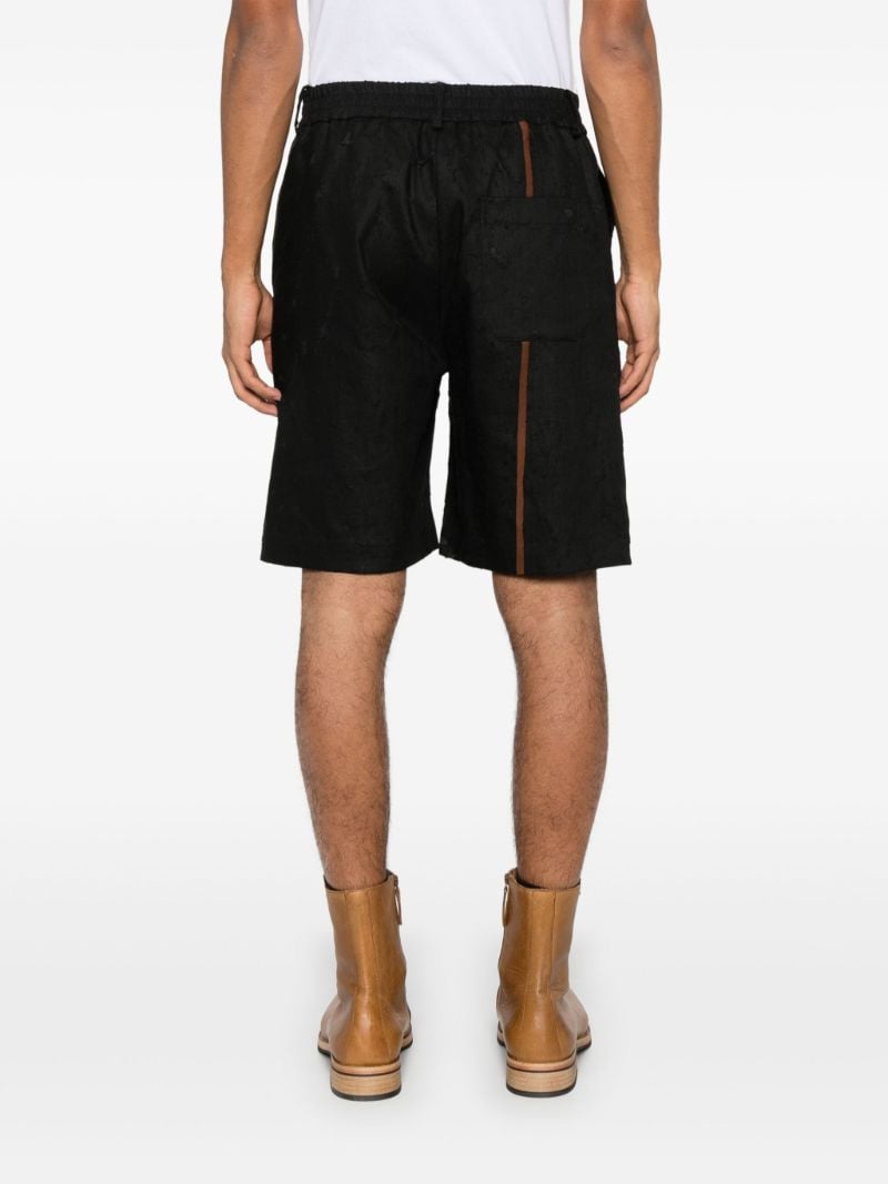 Black Contrast Stripe Bermuda Shorts