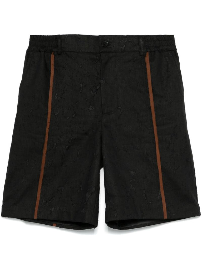 Black Contrast Stripe Bermuda Shorts