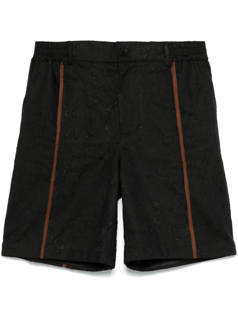 Black Contrast Stripe Bermuda Shorts