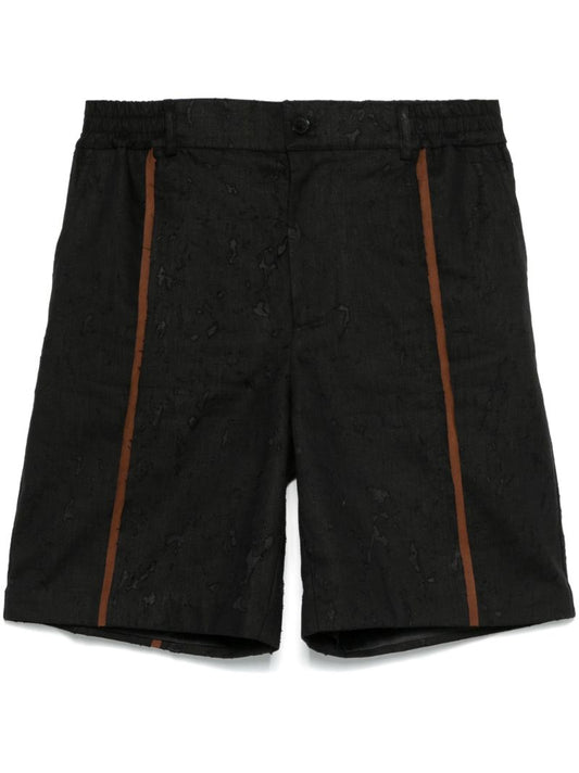 Black Contrast Stripe Bermuda Shorts