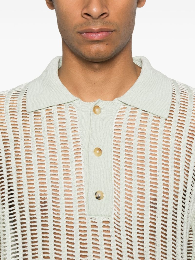 Green Knit Polo Shirt