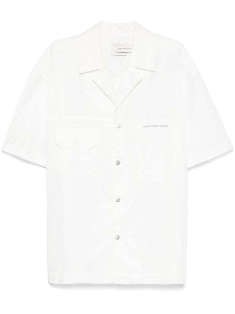 White Logo-embroidered Shirt