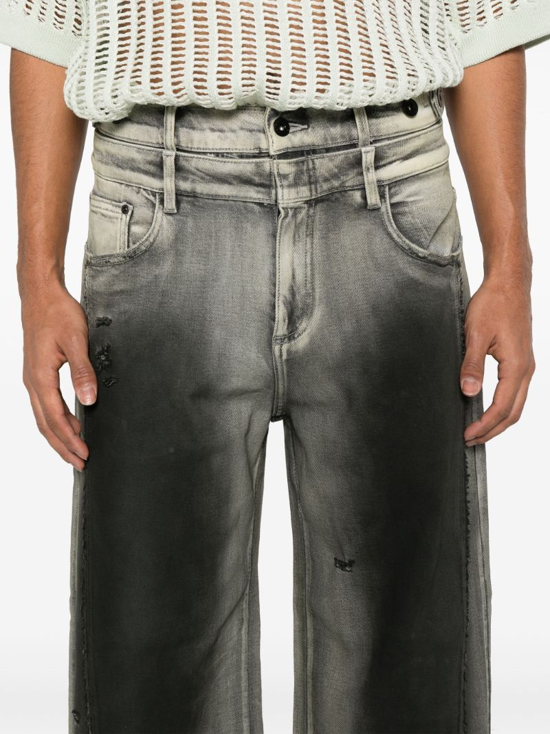 Grey Gradient Wide-leg Jeans