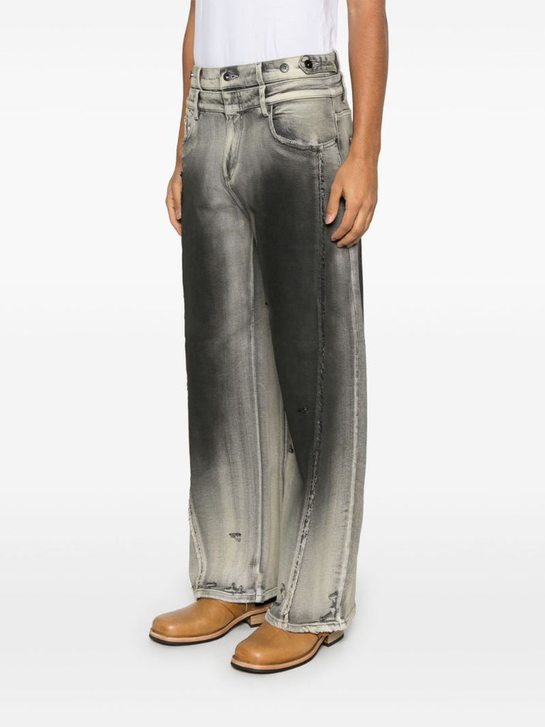 Grey Gradient Wide-leg Jeans
