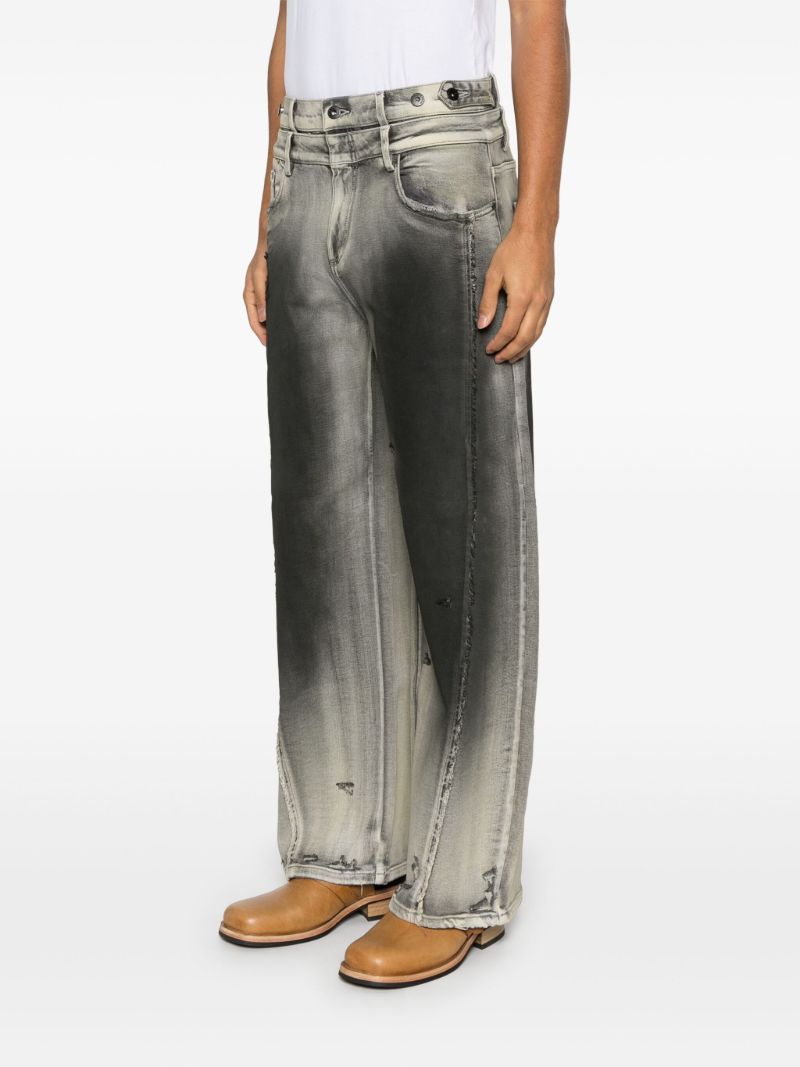 Grey Gradient Wide-leg Jeans