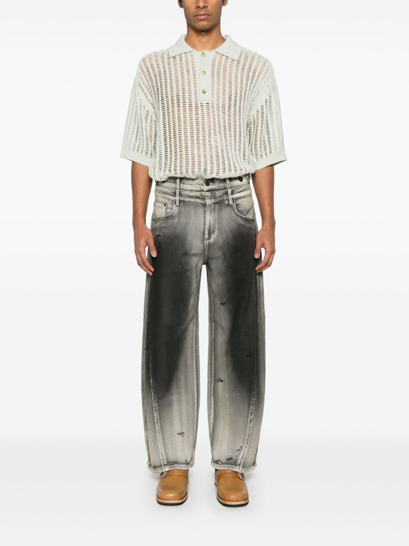 Grey Gradient Wide-leg Jeans