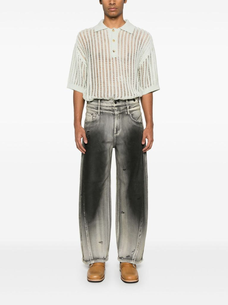 Grey Gradient Wide-leg Jeans