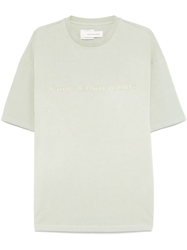 Green Logo-appliquÃ_x0083_Â© Cotton T-shirt