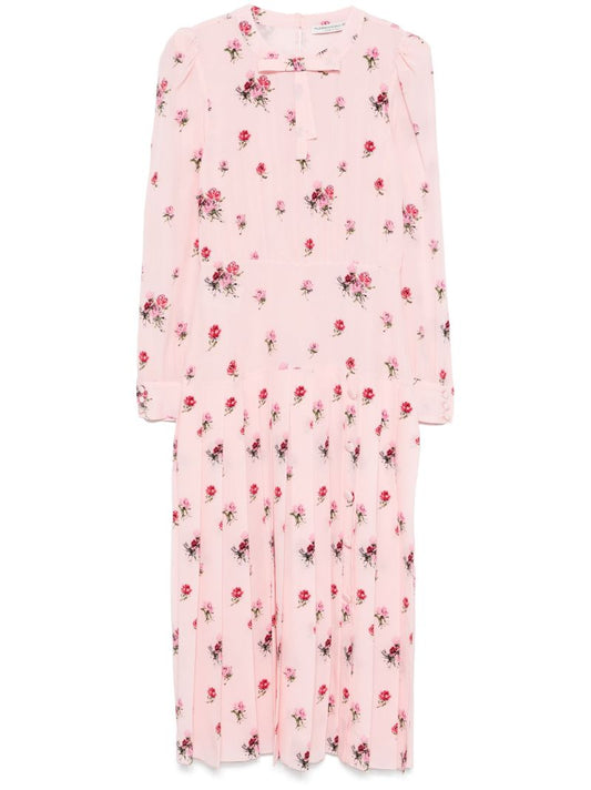Pink Rose-print Dress