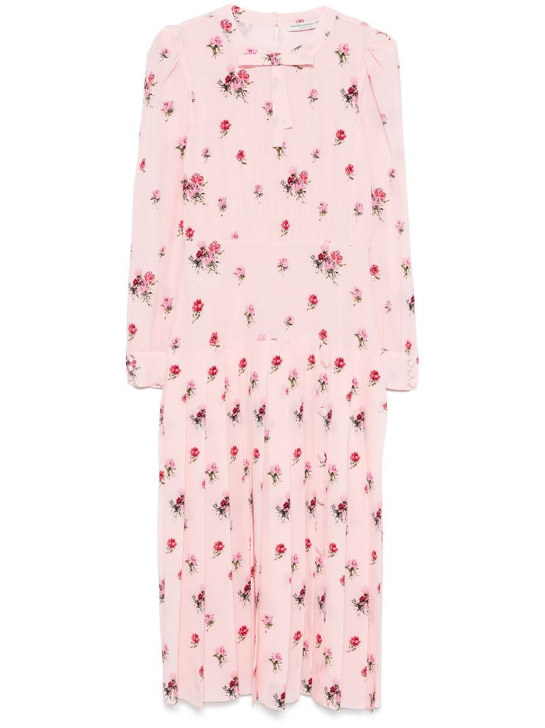 Pink Rose-print Dress