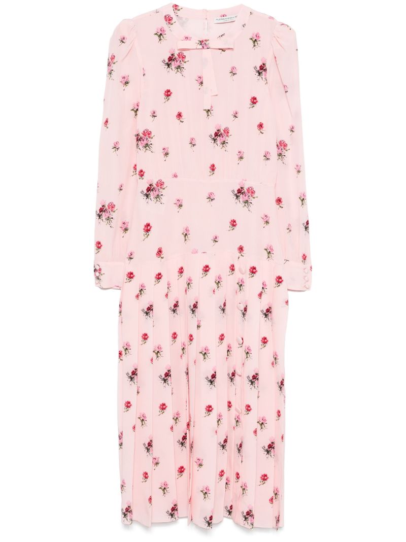 Pink Rose-print Dress