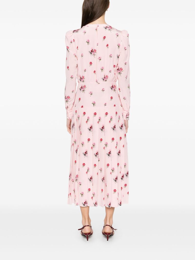 Pink Rose-print Dress