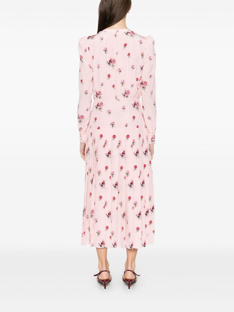 Pink Rose-print Dress