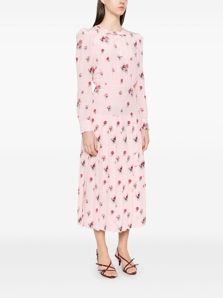 Pink Rose-print Dress
