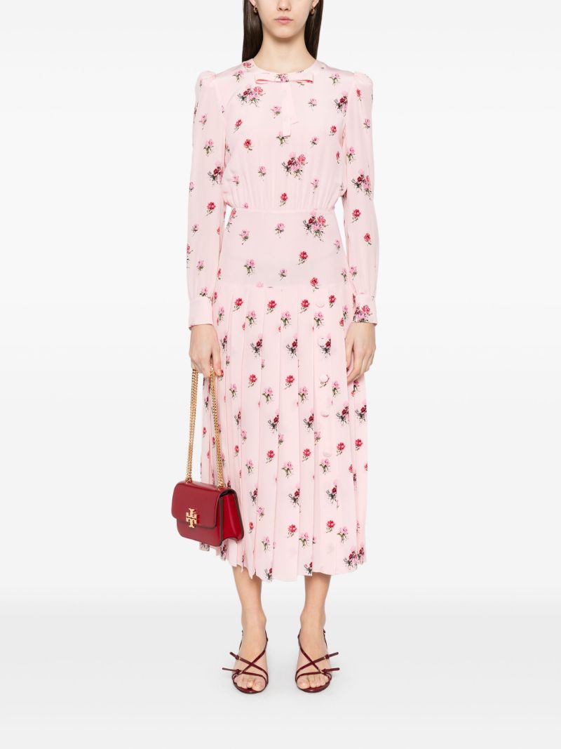 Pink Rose-print Dress