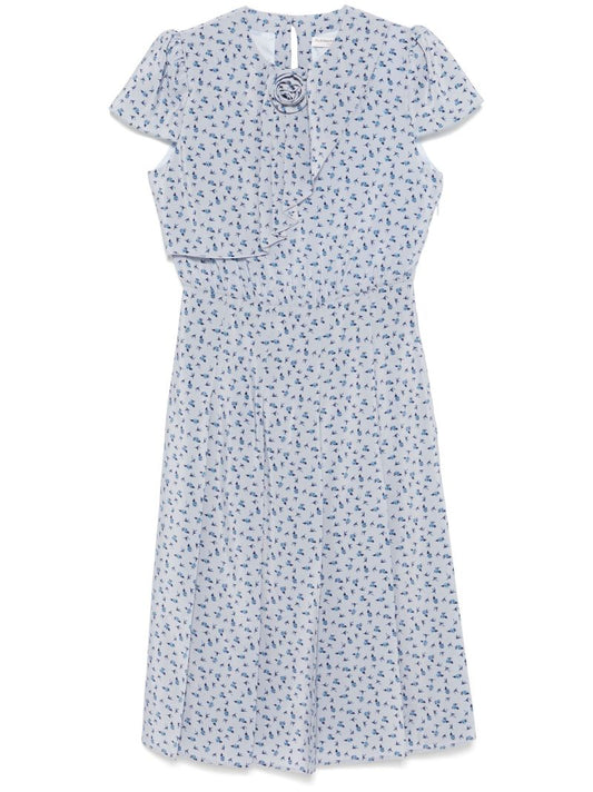 Blue Rose-print Dress