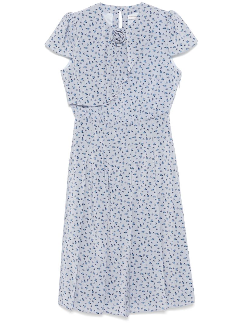 Blue Rose-print Dress