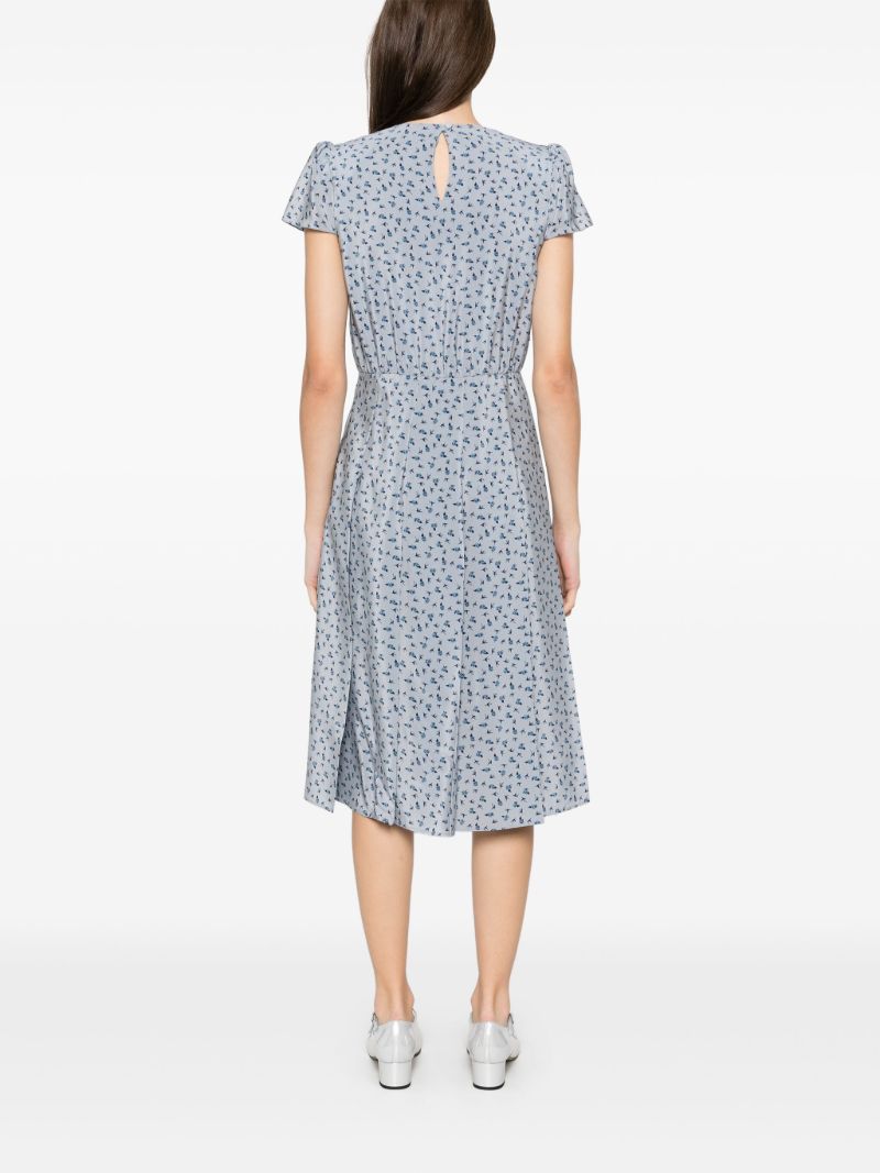 Blue Rose-print Dress