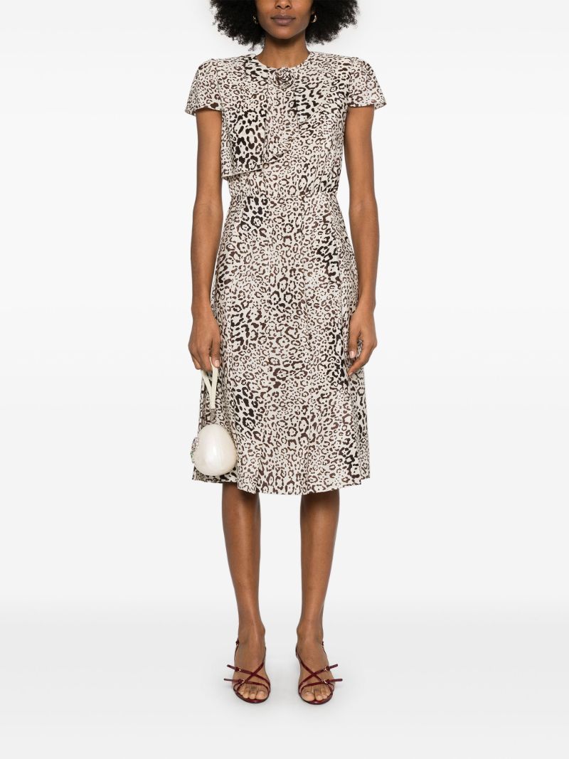 Leopard-print Midi Dress
