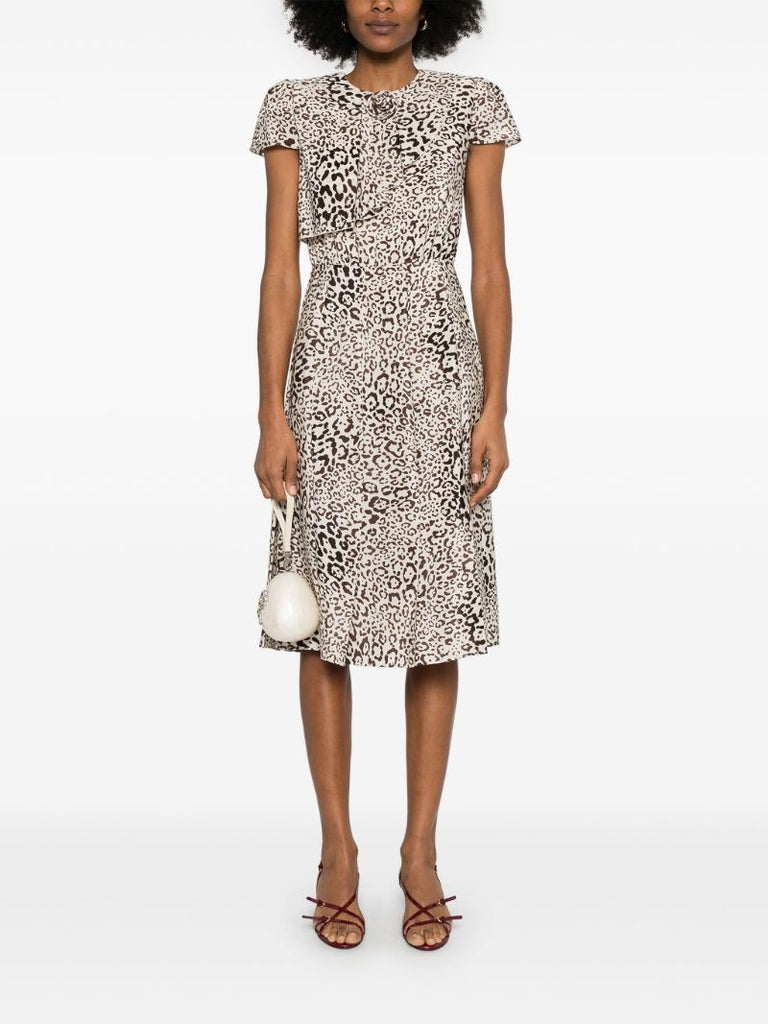Leopard-print Midi Dress